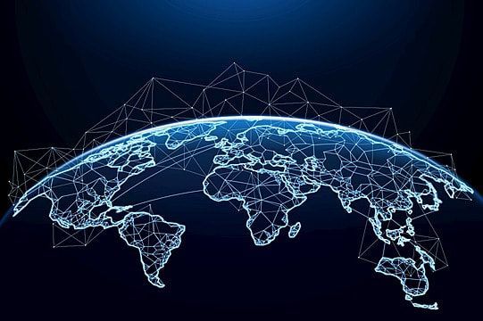 Global logistics network spanning continents